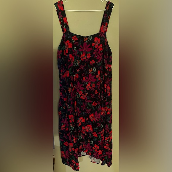 AVA & VIV size 3X Floral BLACK and RED Dress - Picture 4 of 10